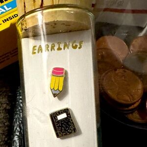 Pink and Yellow Pencil Earrings